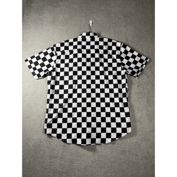 Live Fast Motorcycle Checkerboard Button Up 2XL - Picture 1 of 7